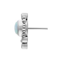 Silberner Titan Aufsatz mit weißem Opal und Push-Fit-System, seitlich