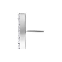 Silberner Push Fit 6 Crystal Bow Aufsatz mit klaren Kristallen, Seitenansicht