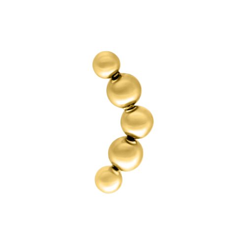 Goldener Push Fit Aufsatz mit geschwungenen Kugeln auf weißem Hintergrund