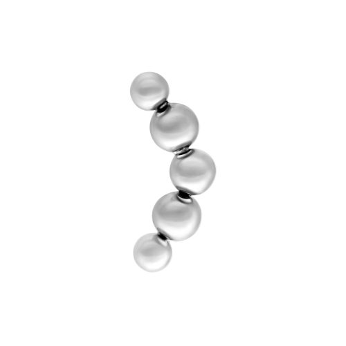 Silberner metallischer Aufsatz mit kugelförmigem Design auf weißem Hintergrund