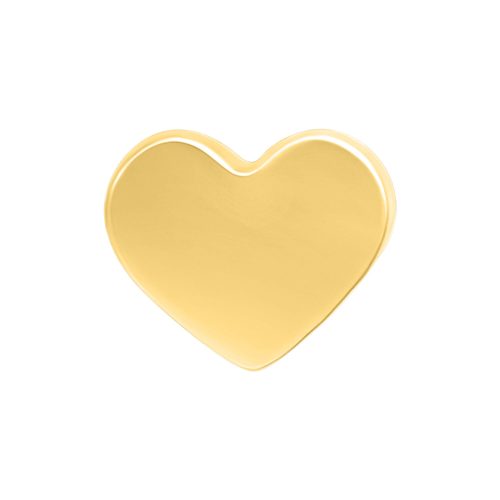 Goldener herzförmiger Aufsatz auf weißem Hintergrund