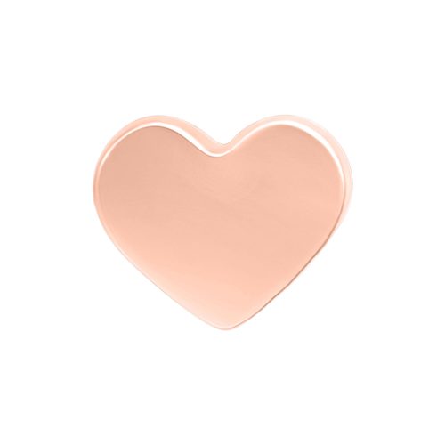 Roségoldener herzförmiger Push Fit Aufsatz auf weißem Hintergrund