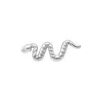 Silberner Snake Aufsatz aus Titan auf weißem Hintergrund