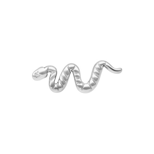 Silberner Snake Aufsatz aus Titan auf weißem Hintergrund