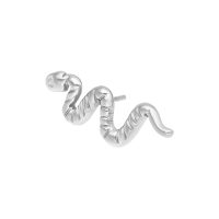 Silberner Snake Aufsatz aus Titan Grad 23 auf weißem Hintergrund