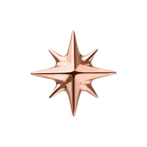 Roségoldener Sternaufsatz auf weißem Hintergrund