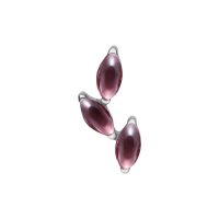 Dreifacher Amethyst-Piercing-Aufsatz in Silber auf weißem Hintergrund