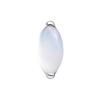 Ovaler Amethyst Aufsatz in Silber auf weißem Hintergrund