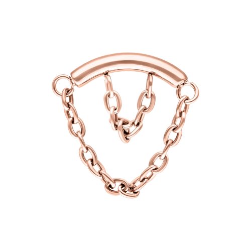 Roségoldener Helix Aufsatz mit doppelter Kettenoptik auf weißem Hintergrund