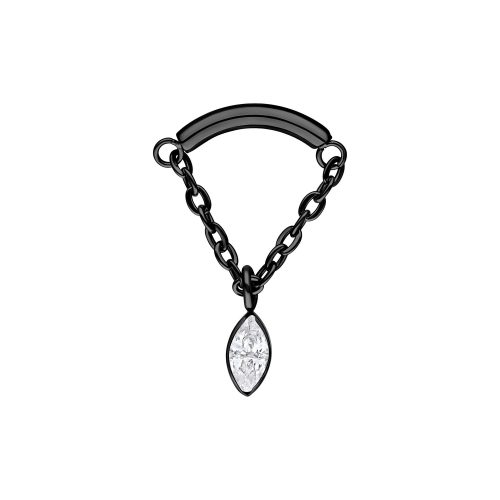 Schwarzer Helix Aufsatz mit klarem Kristall, Push Fit Design