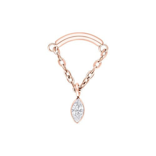 Roségoldener Helix Aufsatz mit kristallklarem Anhänger und Kette
