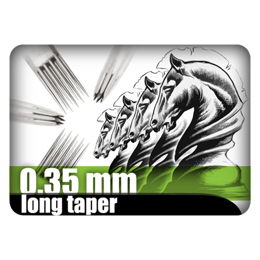 Kwadron Round Liner Tattoonadel 0.35 mm, vier Schachpferde Design