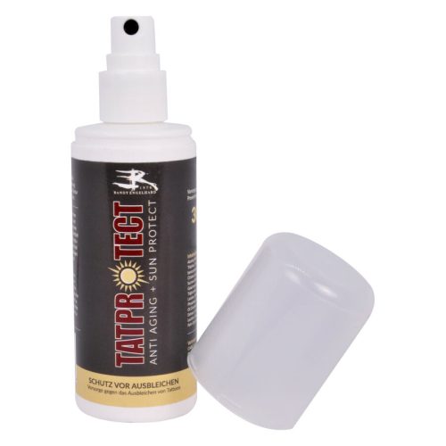 TATprotect Sprayflasche mit abgenommenem Deckel auf weißem Hintergrund