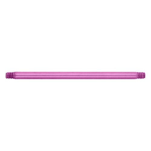 Violetter gerader Titan-Piercingstab, 1,6 mm Stärke, 25 mm Länge, auf weißem Hintergrund