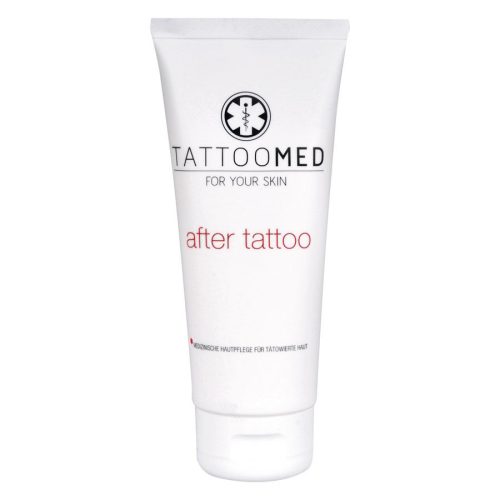 Weiße Tube TattooMed® After Tattoo Creme 100ml auf weißem Hintergrund