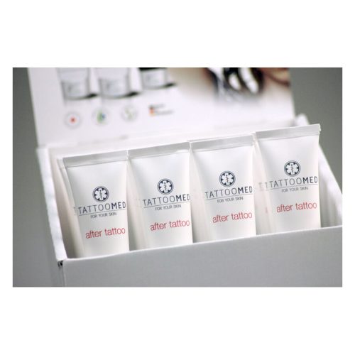 Vier TattooMed® after tattoo 25 ml Tuben in weißer Box