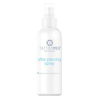 Weißes TattooMed® After Piercing Spray 75ml auf weißem Hintergrund
