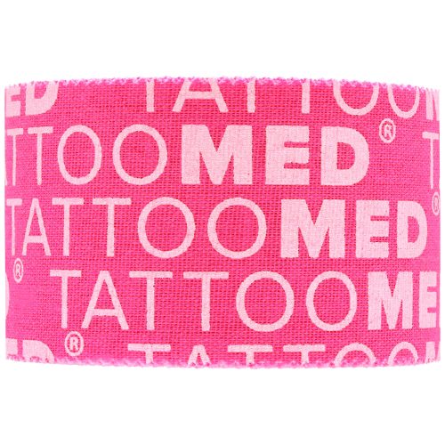 Pinkes Tattoomed Studio Pro Tape mit weißem Schriftzug auf neutralem Hintergrund