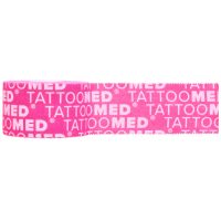 Pinkes Tattoomed Pro Tape, 5m lang, mit weißem Schriftzug auf weißem Hintergrund