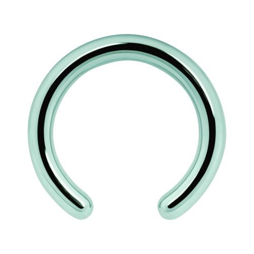 Hellgrüner Clip in Ring aus Titan, Stärke 1,2 mm, Innendurchmesser 8,0 mm, auf weißem Hintergrund