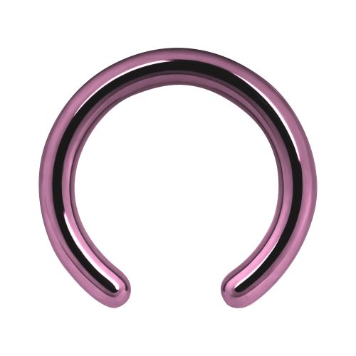 Violetter Titan Clip in Ring ohne Kugel, 1.2 mm Stärke, 8.0 mm Innendurchmesser, auf weißem Hintergrund