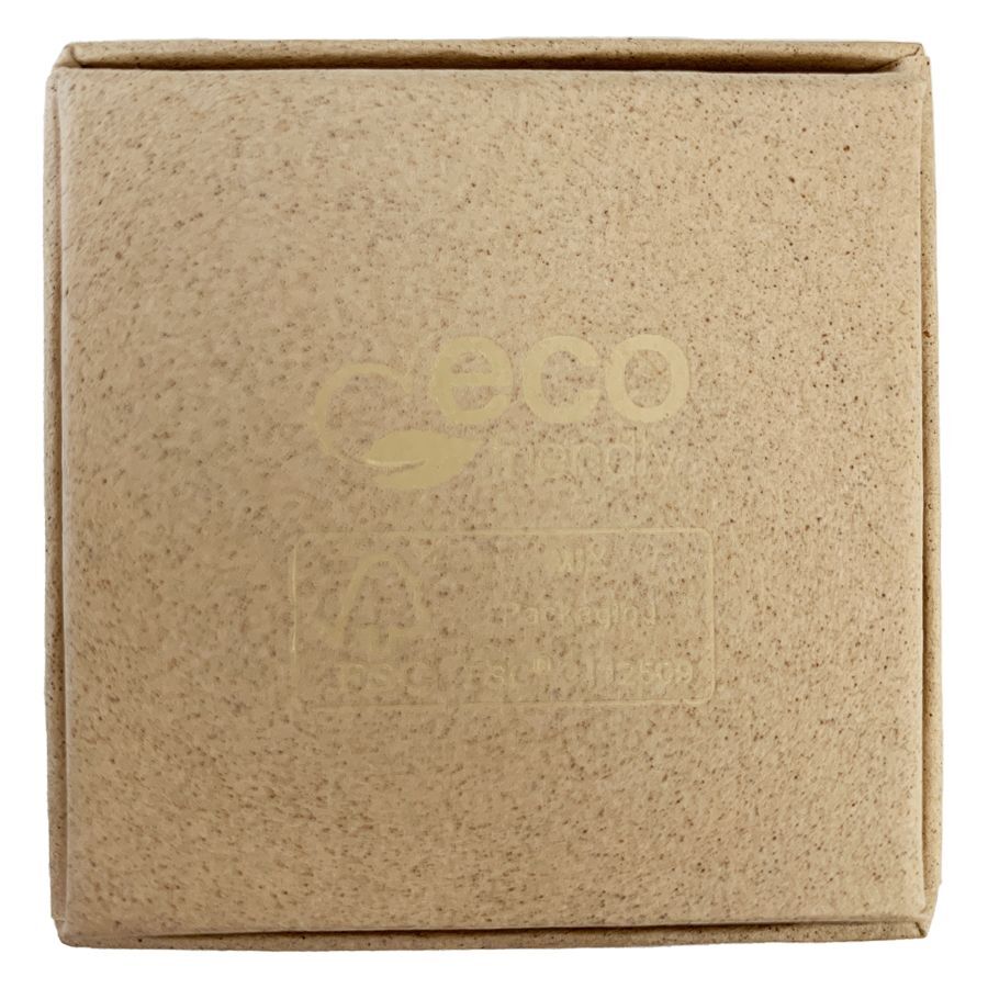 Quadratische Kartonbox mit Wildcat Logo auf beigem Hintergrund