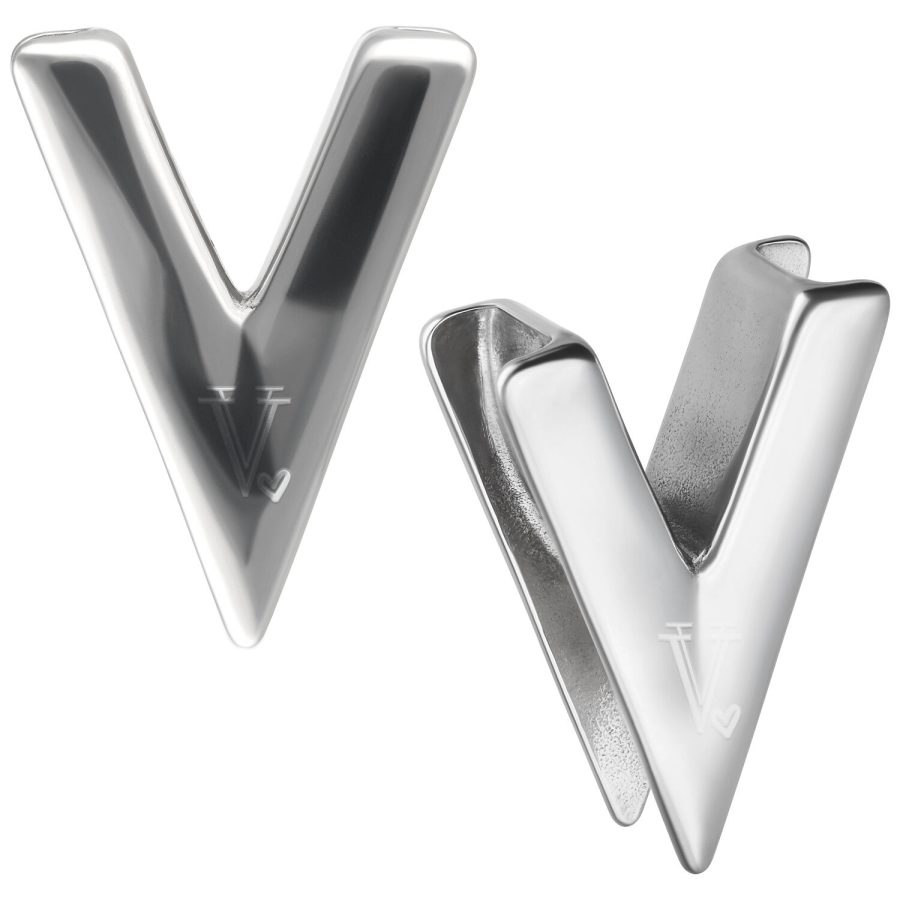 Silberne Verena Venus V Earsaddles auf weißem Hintergrund