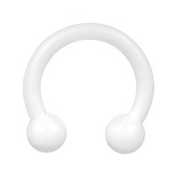 Weißer Circular Barbell aus Bioplast auf weißem Hintergrund