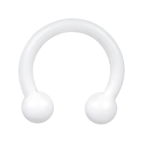 Weißer Circular Barbell aus Bioplast auf weißem Hintergrund