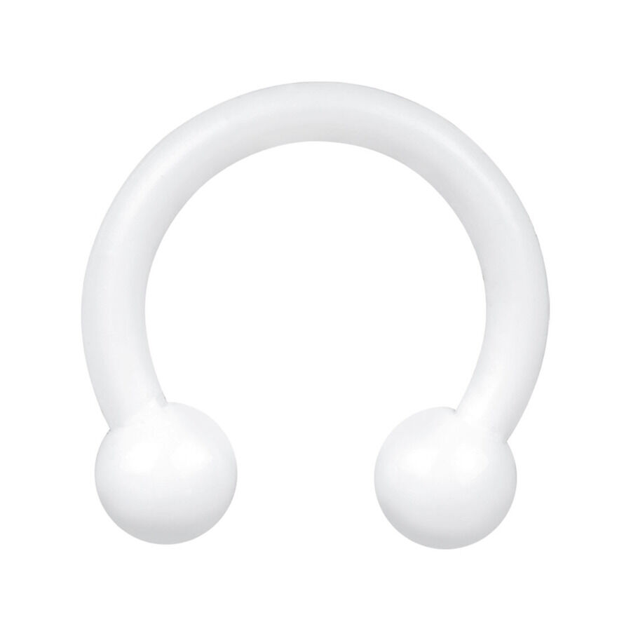 Weißer Circular Barbell aus Bioplast auf weißem Hintergrund