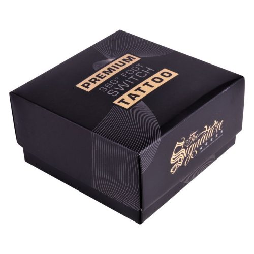 Schwarzer und goldener Wildcat 360 Pedal in einer schwarzen Box mit goldener Aufschrift
