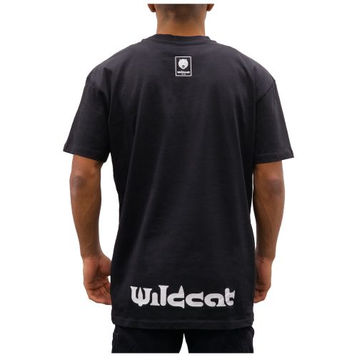 Schwarzes Oversized T-Shirt von Wildcat, Rückansicht, aus Baumwolle