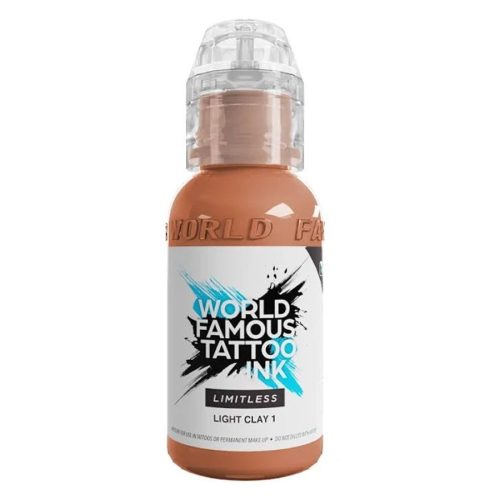 Braune und beige Tattoofarbe, 30 ml Flasche auf weißem Hintergrund