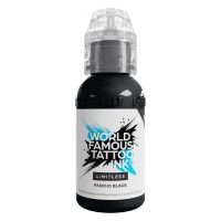 Schwarze Tattoofarbe von World Famous Ink, 30 ml Flasche