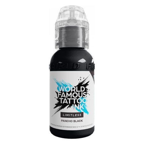 Schwarze Tattoofarbe von World Famous Ink, 30 ml Flasche