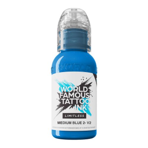 Blaue Tattoofarbe Flasche, 30 ml, auf weißem Hintergrund