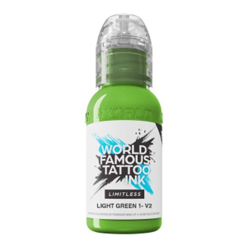 Flasche World Famous Ink Limitless Light Green V2 auf weißem Hintergrund