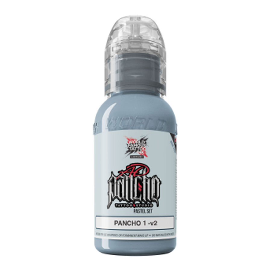 Graue Tattoofarbe in 30ml Flasche vor weißem Hintergrund