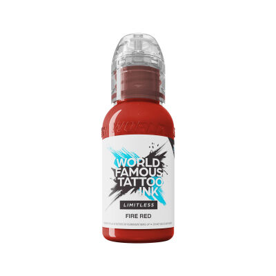 Rotflasche World Famous Ink Limitless 30 ml auf weißem Hintergrund