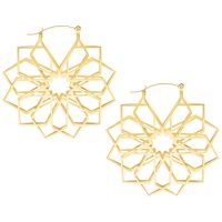 Goldene Kaleidoscope Hoops aus Chirurgenstahl auf weißem Hintergrund