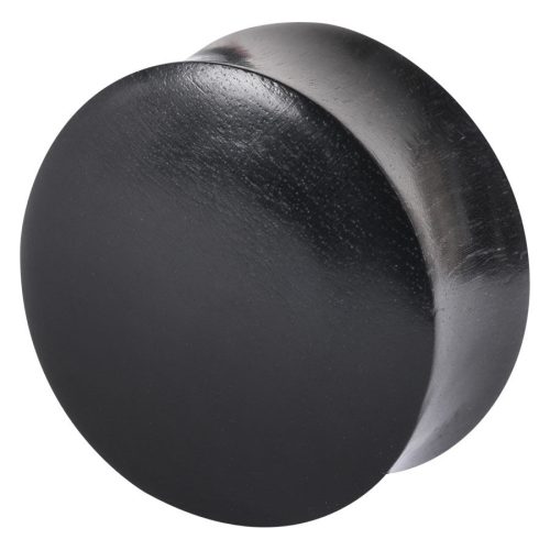 Schwarzer Holzplug aus Ebenholz, Größe 22 mm, auf weißem Hintergrund