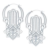 Silberne Khamsa Ohrringe aus Chirurgenstahl mit filigranem Design