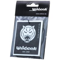 Schwarzer Wildcat Lufterfrischer mit Wolf-Logo, verpackt in Klarsichtfolie