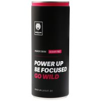 Schwarze Dose Wildcat Energy Drink Zuckerfrei mit rotem Deckel auf weißem Hintergrund