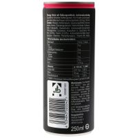 Rückseite einer schwarzen Wildcat Energy Drink Dose mit Nährwertangaben