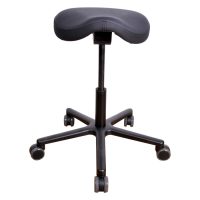 Schwarzer T4 Gentleman Workingchair mit Kunstlederbezug und Aluminiumfuß
