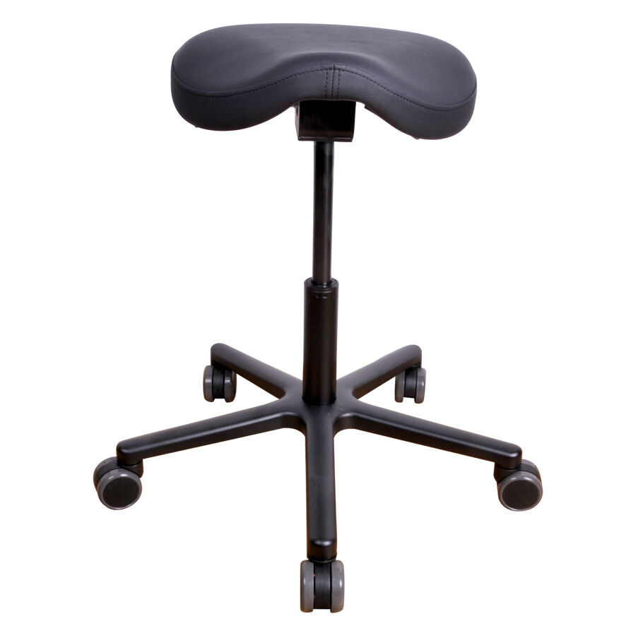 Schwarzer T4 Gentleman Workingchair mit Kunstlederbezug und Aluminiumfuß