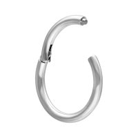 Silberfarbener Hinged Ring aus Titan, 0,8 mm Stärke, 11 mm Durchmesser, auf weißem Hintergrund