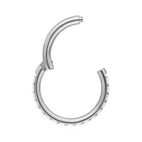 Silberfarbener Clicker mit klaren Kristallen, 6,0 mm Innendurchmesser