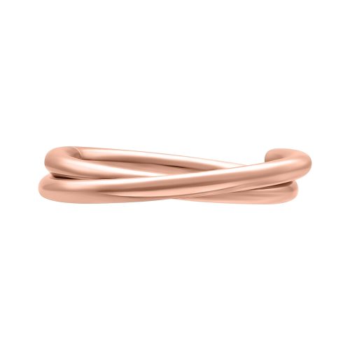 Roségoldener Crossed Clicker mit 1,2 mm Stärke und 8,0 mm Durchmesser auf weißem Hintergrund